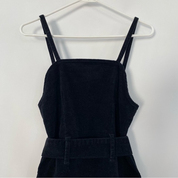 EUC PrettyLittleThing Black Cord Tie Denim Dress US 2 - Picture 5 of 9